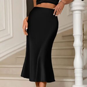 Women's satin skirt for women's spring and autumn high-end hip-pack skirt high-end skirt