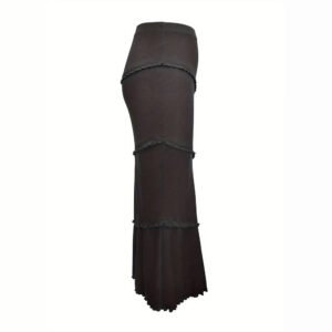 Black skirt Women's solid color multi-layer spliced ​​black ears knitted fishtail skirt step by step